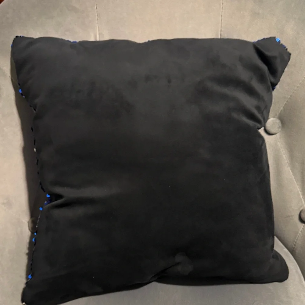 Color Changing Blue & Silver Sequin Throw Pillow